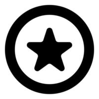 Star icon black color in circle vector