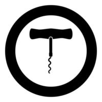 Corkscrew icon black color in circle vector