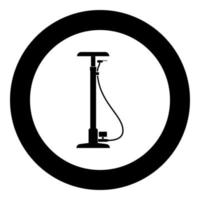 Bicycle pump black icon in circle vector