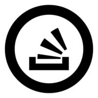 Stacking in the tray black icon in circle vector