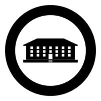 School building icon black color vector illustration simple image