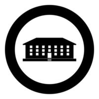 School building icon black color vector illustration simple image