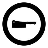 Meat knife icon black color in circle vector