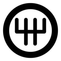 Speed shifter icon black color in circle vector