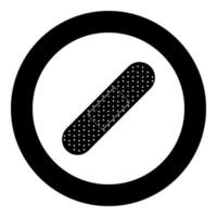 Band aid icon black color in circle vector