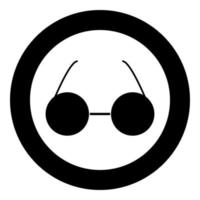 Glasses icon black color in circle vector