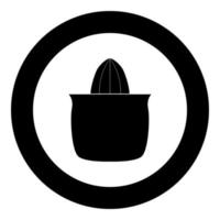 Juicer squeezer black icon in circle vector illustration isolated .
