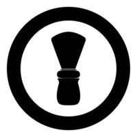 Shaving brush black icon in circle vector illustration isolated .