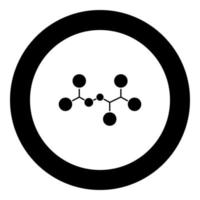 Molecule icon black color in circle vector