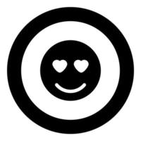Smile icon black color in circle vector