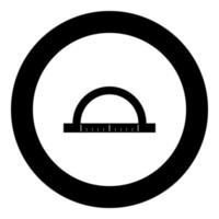 Protractor black icon in circle vector illustration