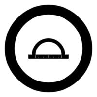 Protractor black icon in circle vector illustration