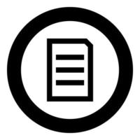 Document sheet black icon in circle vector illustration