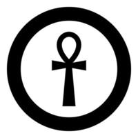 Coptic cross Ankh icon black color vector illustration simple image