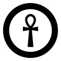 Coptic cross Ankh icon black color vector illustration simple image