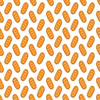 Seamless pattern with whole white loaf bread. Print of bakery products, pastries, dough food. Vector flat illustration