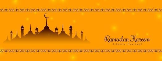 Religious Ramadan Kareem islamic festival banner design vector