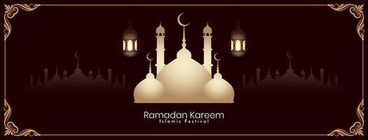 Religious Ramadan Kareem islamic festival banner design vector