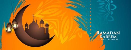 Ramadan Kareem islamic festival celebration cultural banner vector