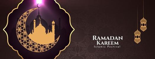 Ramadan Kareem islamic festival celebration cultural banner vector