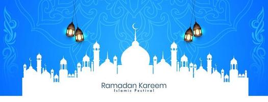 Ramadan Kareem islamic festival elegant decorative banner design vector