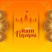 Hindu cultural festival Ram Navami celebration background vector