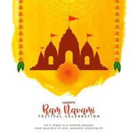 Happy Ram Navami traditional festival celebration background vector