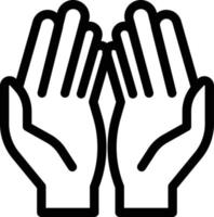 hand prayer vector illustration on a background.Premium quality symbols. vector icons for concept and graphic design.