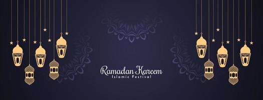 banner cultural de celebración del festival islámico ramadan kareem vector