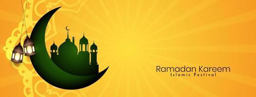 Ramadan Kareem islamic festival elegant decorative banner design vector