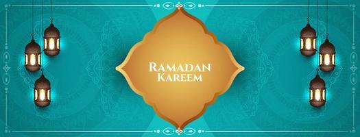 Religious Ramadan Kareem islamic festival banner design vector