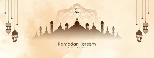 Ramadan Kareem islamic traditional festival banner design vector