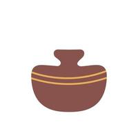 Ancient earthenware bowls or jars For decoration with flowers in a boho style. vector