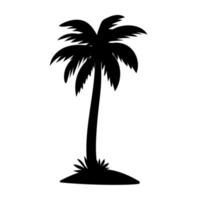 Coconut tree silhouette. summer sunset sea design vector