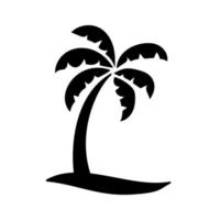 Coconut tree silhouette. summer sunset sea design vector