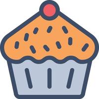 ilustración de vector de cupcake en un fondo. símbolos de calidad premium. iconos vectoriales para concepto y diseño gráfico.