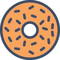 ilustración de vector de donut en un fondo. símbolos de calidad premium. iconos vectoriales para concepto y diseño gráfico.