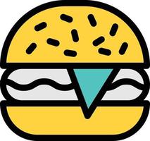 ilustración de vector de hamburguesa en un fondo. símbolos de calidad premium. iconos vectoriales para concepto y diseño gráfico.