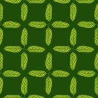 Alocasia leaves seamless pattern.Vintage tropical branch in engraving style. vector