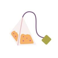 Pyramid tea bag, vector flat illustration on white background