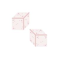 Refined sugar cubes, vector flat illustration on white background