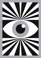Abstract bauhaus eye poster black and white minimal