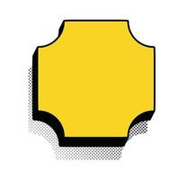 Sticker retro style yellow color halftone shadow vector