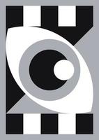 Abstract bauhaus eye poster minimal 20s geometric style vector