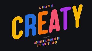 Vector creative font colorful style