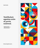 diseño de portada estilo bauhaus abstracto vector