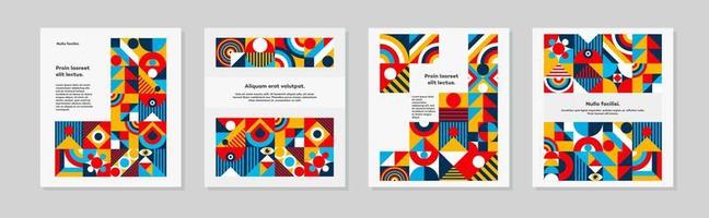 Cover design set bauhaus minimal 20s geometric style vector