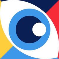 Abstract bauhaus eye banner vector minimal 20s