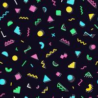 Memphis seamless pattern consisting geometry shape vector