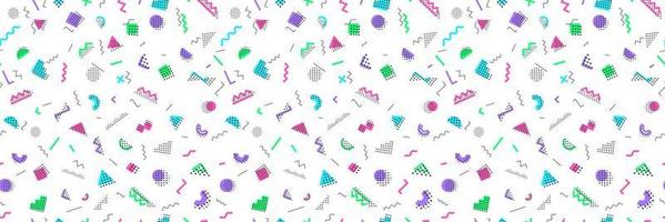 Memphis seamless pattern consisting geometry shape vector